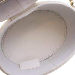 Chanel White Mini Quilted Lambskin CC Allure Vanity Case