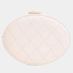 Chanel White Mini Quilted Lambskin CC Allure Vanity Case