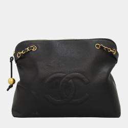 Pre Owned  Chanel Black Vintage Caviar Large CC Shoulder Bag