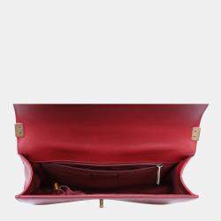 Pre Owned Chanel Burgundy Large Boy Bag