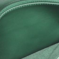 Pre Owned Chanel Green Quilted Patent Leather CC Wallet On Chain