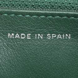 Pre Owned Chanel Green Quilted Patent Leather CC Wallet On Chain