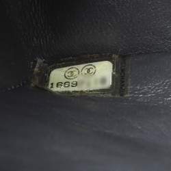 Chanel Grey Straited Quilted Patent Leather Maxi Classic Double Flap Bag