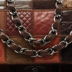 Chanel Multicolor Leather Mixed Patchwork East West Flap Bag