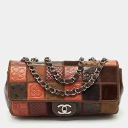 Chanel Multicolor Leather Mixed Patchwork East West Flap Bag