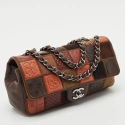 Chanel Multicolor Leather Mixed Patchwork East West Flap Bag