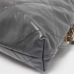 Chanel Dark Grey Quilted Leather 22 Backpack