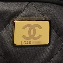 Chanel Dark Grey Quilted Leather 22 Backpack