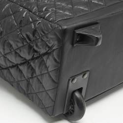 Chanel Black Quilted Nylon Coco Cocoon Rolling Trolley Case