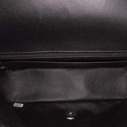 Pre Owned Chanel Black/Pink Mini Rectangular Classic Patent Single Flap