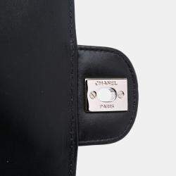 Pre Owned Chanel Black/Pink Mini Rectangular Classic Patent Single Flap