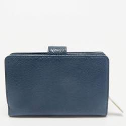 Chanel Blue Caviar Leather French Wallet
