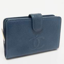 Chanel Blue Caviar Leather French Wallet