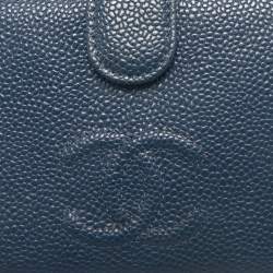 Chanel Blue Caviar Leather French Wallet