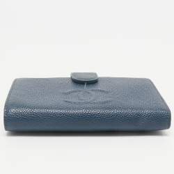 Chanel Blue Caviar Leather French Wallet