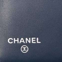 Chanel Blue Caviar Leather French Wallet