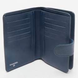 Chanel Blue Caviar Leather French Wallet