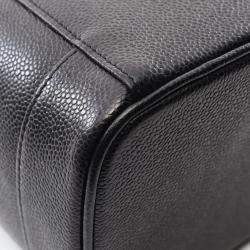 Chanel Black Grained Calfskin Leather  Coco Mark Vanity Handbag 
