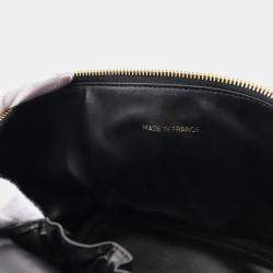 Chanel Black Grained Calfskin Leather  Coco Mark Vanity Handbag 