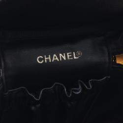 Chanel Black Grained Galfskin Leather Coco Mark Vanity Handbag 