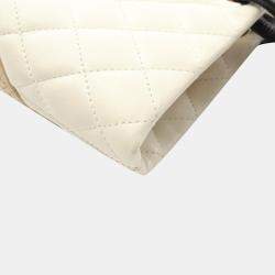 Chanel White Quilted Leather And Python Cambon Tote Bag
