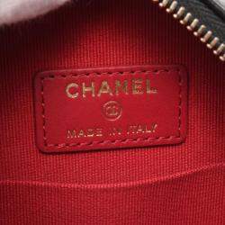 Chanel Black Quilted Goatskin Chanel 19 Round Clutch With Chain 