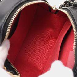 Chanel Black Quilted Goatskin Chanel 19 Round Clutch With Chain 