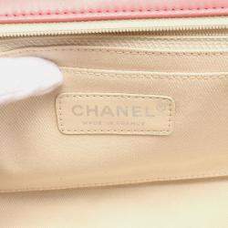 Chanel Pink Quilted Tweed Espadrille Chain Flap Bag