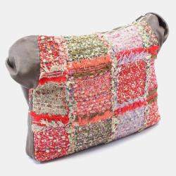 Chanel Multicolor/Brown Tweed Lambskin Large Girl Bag 