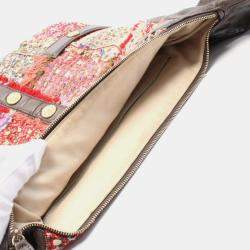 Chanel Multicolor/Brown Tweed Lambskin Large Girl Bag 