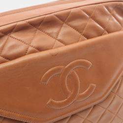 Chanel Brown Quilted Front Pocket Camera Bag