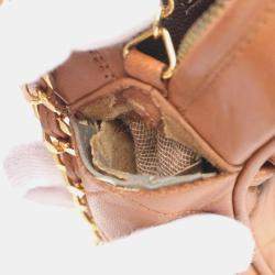Chanel Brown Quilted Front Pocket Camera Bag