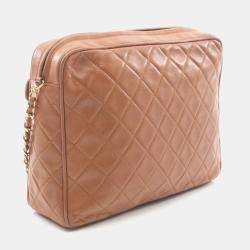 Chanel Brown Quilted Front Pocket Camera Bag