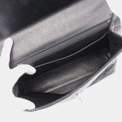 Chanel Black Caviar Quilted Jumbo Kelly Flap Bag