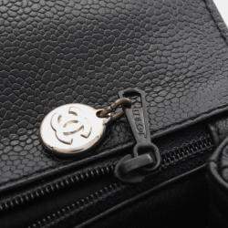 Chanel Black Caviar Quilted Jumbo Kelly Flap Bag