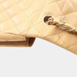 Chanel Beige Quilted Lambskin Classic Flap Bag