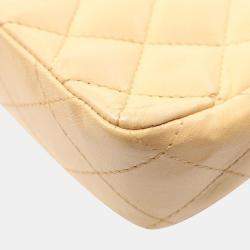Chanel Beige Quilted Lambskin Classic Flap Bag
