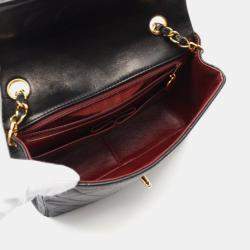 Chanel Black Quilted Lambskin Square Single Flap Bag