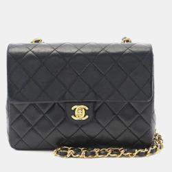 Chanel Black Quilted Lambskin Square Single Flap Bag