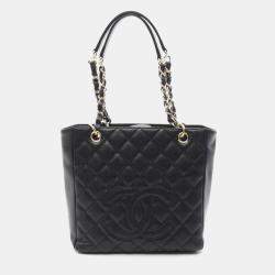 Chanel Black Leather PST Chain Shoulder Bag