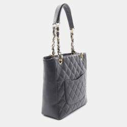 Chanel Black Leather PST Chain Shoulder Bag