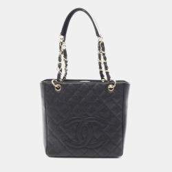Chanel Black Leather PST Chain Shoulder Bag