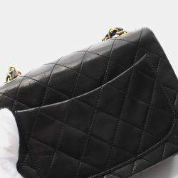 Chanel Black Lambskin Quilted Mini Square Flap Bag 