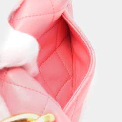 Pre Owned Chanel Pink Mini Quilted Lambskin Funky Town Flap Bag