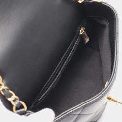 Pre Owned Chanel Black Leather CC Flap Shoulder Bag