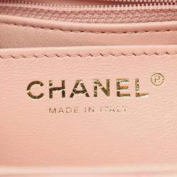 Pre Owned Chanel Pink Leather Mini Flap Shoulder Bag