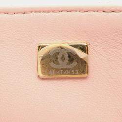 Pre Owned Chanel Pink Leather Mini Flap Shoulder Bag