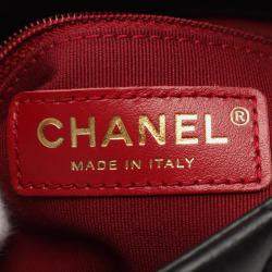 Chanel Black Calfskin Quilted Chain Handle Flap Bag
