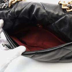 Chanel Black Lambskin Leather Medium 19 Flap Bag