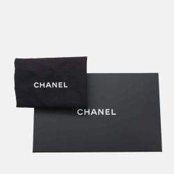 Chanel White CC Quilted Lambskin Chain Top Handle Vanity Bag